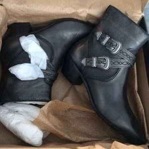Frye Ellen Buckle Western Bootie - Pewter 7.5 NWT